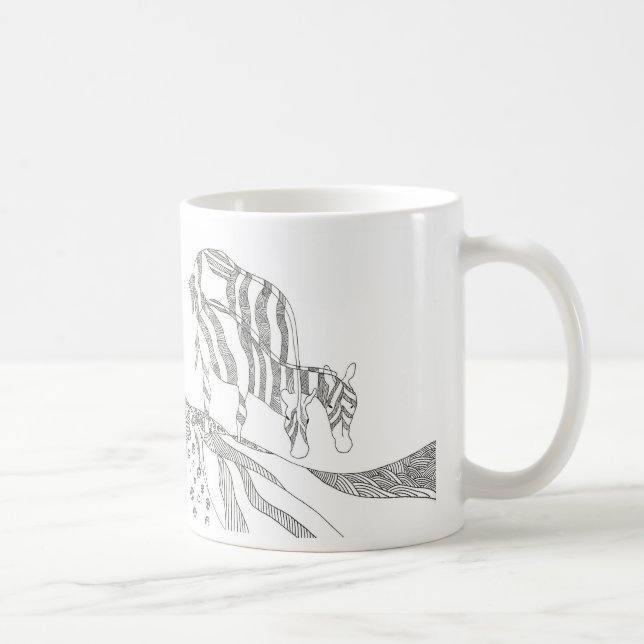 Abstract stick figure custom mug giraffe kaffeetasse (Rechts)