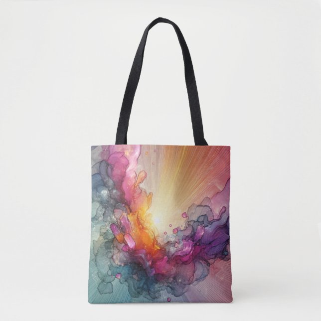 Abstract Sun Rays Floral Cloud Ink Landscape (Vorderseite)