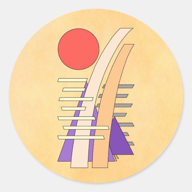 Abstract Sun, Shadows, Reflections, and Structures Runder Aufkleber (Vorderseite)