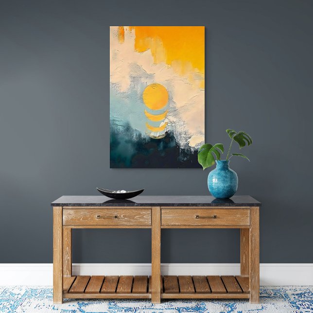 Abstract Sunset – Golden Calm Over Horizons Poster (Abstract Sunset – Golden Calm Over Horizons)