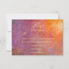 Abstract Sunset Sky Orange Purple Art Wedding Meal RSVP Karte