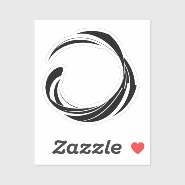 Abstract Swirl Circle Design – curved ring artwork Aufkleber (Blatt)