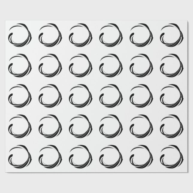 Abstract Swirl Circle Design – curved ring artwork Geschenkpapier (Flach)