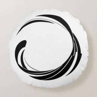 Abstract Swirl Circle Design – curved ring artwork Rundes Kissen