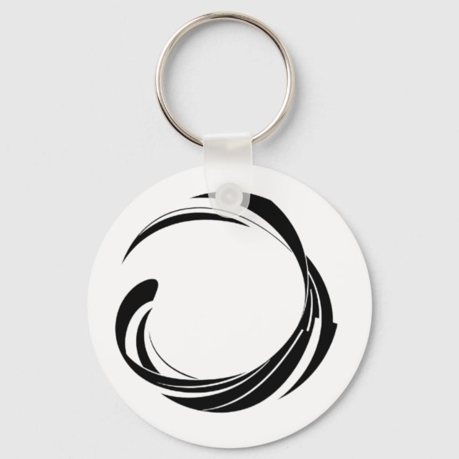 Abstract Swirl Circle Design – curved ring artwork Schlüsselanhänger (Vorderseite)