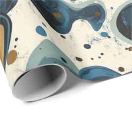 Abstract Swirl Pattern in Earthy Blues for Dad Geschenkpapier