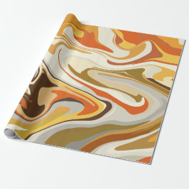 Abstract Swirling Orange and Beige Design Geschenkpapier