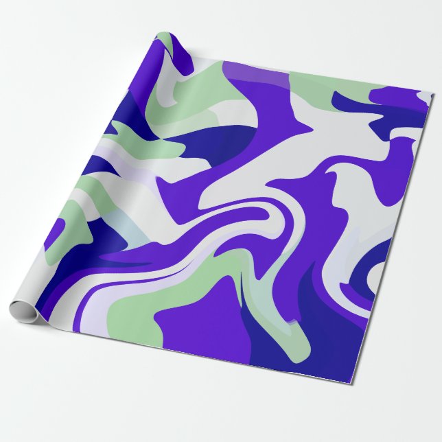 Abstract Swirling Pattern in Cool Tones Geschenkpapier (Ungerollt)
