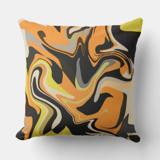 Abstract Swirling Pattern in Earthy Tones Kissen