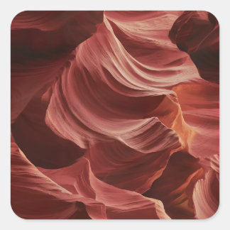 Abstract Swirling Pattern von Antelope Canyon Quadratischer Aufkleber