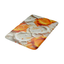 Abstract Swirling Teal and Orange Glossy Fluid Spl Badematte