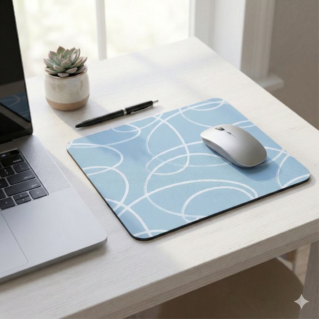 Abstract Swirling Vine | Modern Texture Desk Blue Mousepad (Von Creator hochgeladen)