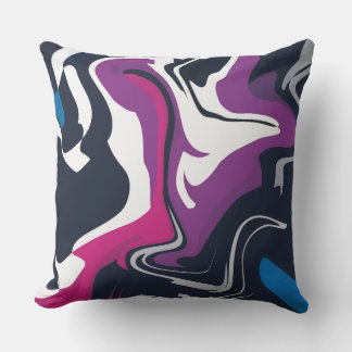 Abstract Swirls of Cool and Bold Colors Kissen