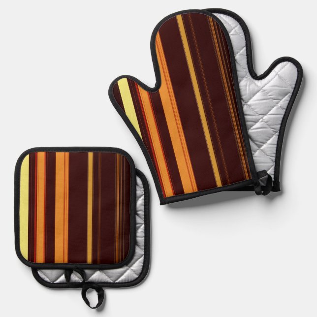 Abstract Symphony in Blue 4 (Negative Effect) Ofenhandschuh & Topflappen-Set (Vorderseite/Rückseite)