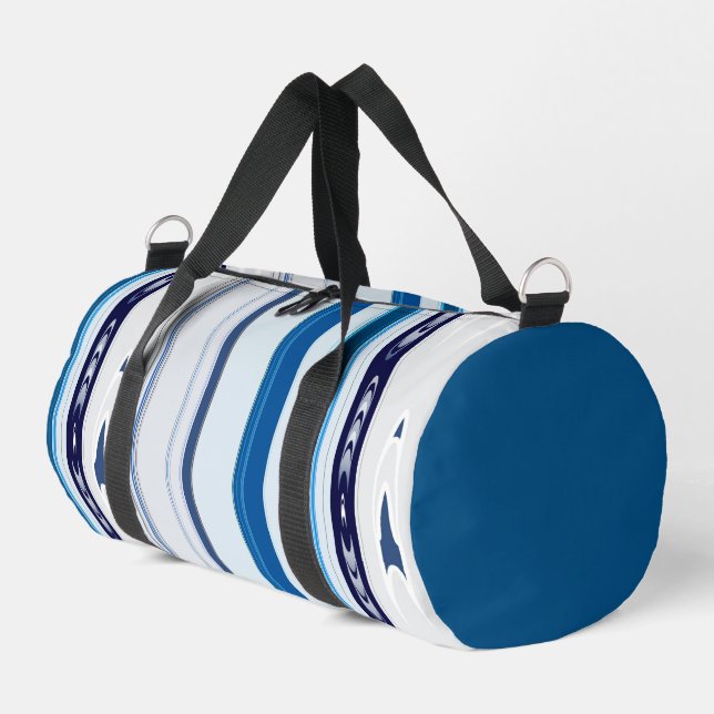 Abstract Symphony in Blue 5 (Vertical Lines) Duffle Bag (Linke Seite)