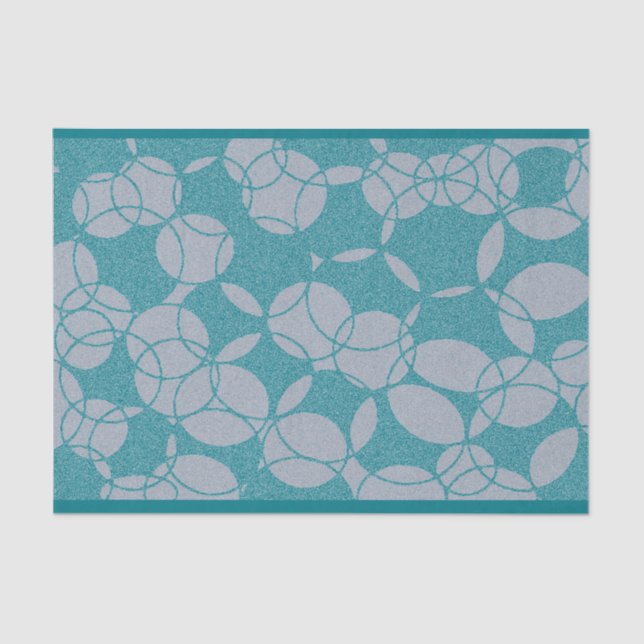 Abstract Teal Circles Pattern Seidenpapier (Vorderseite)