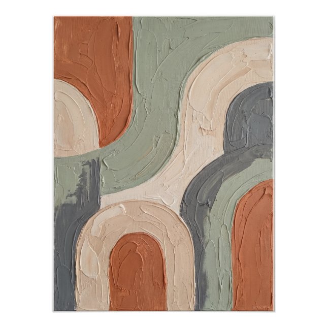 Abstract Terracotta Boho Wall Art Poster (Vorderseite)