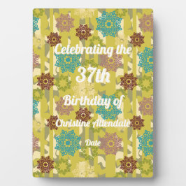 Abstract Texture Silhouette Stencil Art Birthday Fotoplatte