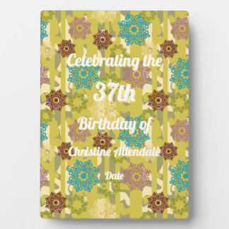 Abstract Texture Silhouette Stencil Art Birthday Fotoplatte