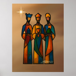 Abstract Three Wise Men Poster