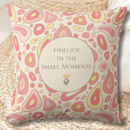 Abstract Throw Pillow with Heartfelt Message Kissen