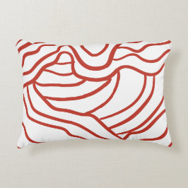 Abstract Topographic Line Art – Red Contour Map-In Dekokissen
