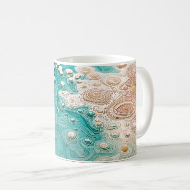 Abstract Topographic Ocean Art Kaffeetasse (VorderseiteRechts)