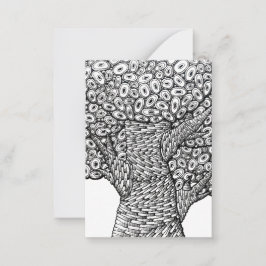 Abstract Tree Drawing Oval Shapes Design Mitteilungskarte