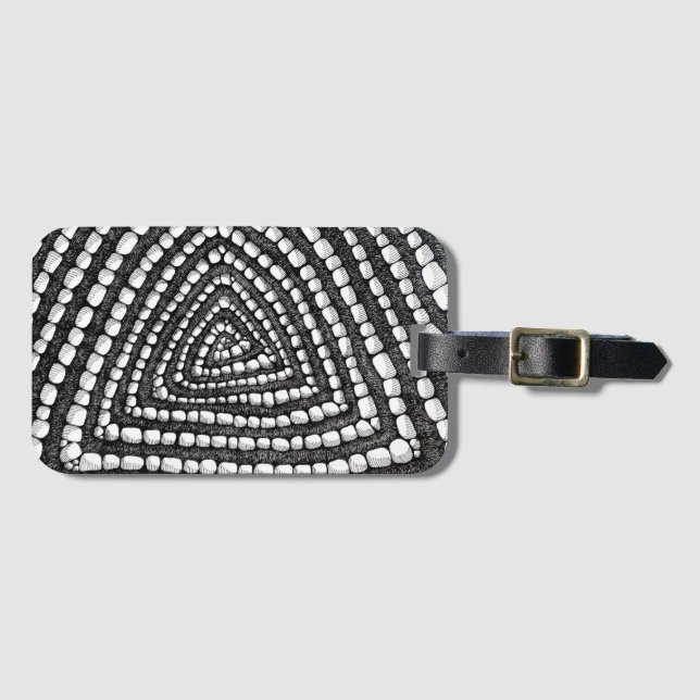 Abstract Triangle Detailed Pen and Ink Shapes  Gepäckanhänger (Vorderseite (Horizontal))