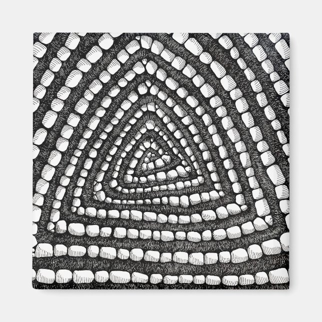 Abstract Triangle Detailed Pen and Ink Shapes  Magnet (Vorne)