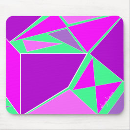 Abstract triangles purple and green mousepad