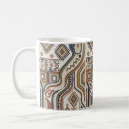 Abstract Tribal Geometric Embroidery Pattern Kaffeetasse