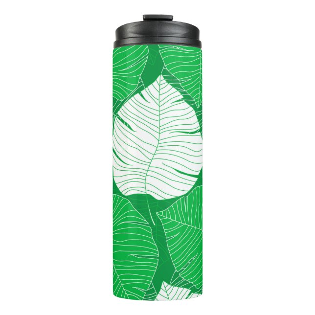 Abstract tropical leaf painting design thermosbecher (Vorderseite)