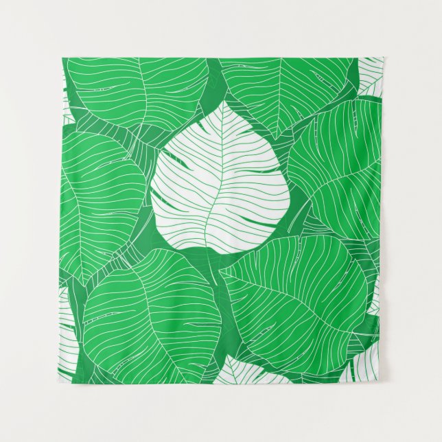 Abstract tropical leaf painting design wandteppich (Vorderseite)