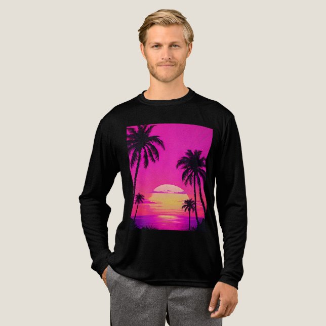 Abstract Tunnel Perspective with Two Figures Tri-Blend Shirt (Volle Vorderseite)