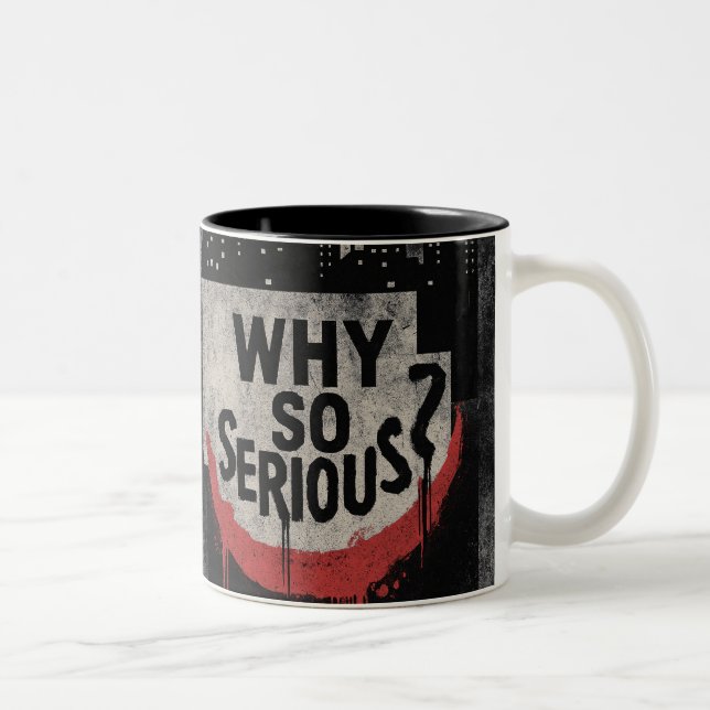 Abstract Urban Grin Art Zweifarbige Tasse (Rechts)