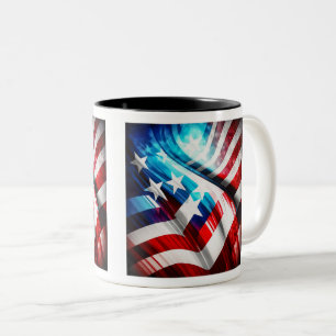 Abstract USA-Flagge Zweifarbig-Tasse, 325 ml  Zweifarbige Tasse