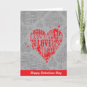 Abstract Valentine's Typography Card Feiertagskarte
