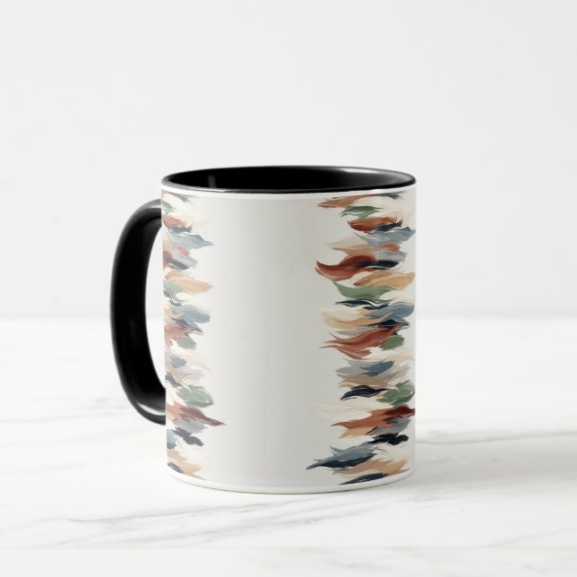 Abstract Vertical Brush Stroke Mug –Art Coffee Cup Tasse (Vorderseite Links)
