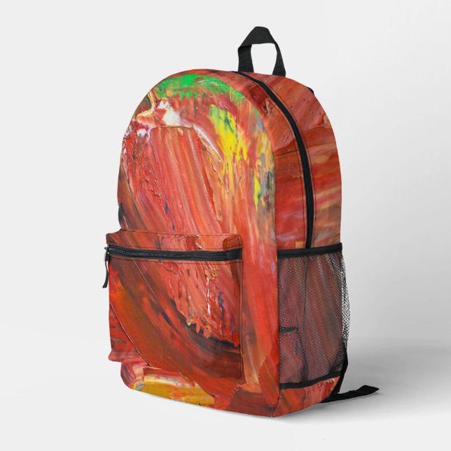 Abstract Vertical Gesture in Red Bedruckter Rucksack (Rückseitige Ecke Rechts)