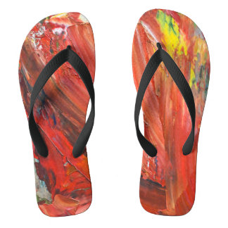 Abstract Vertical Gesture in Red Flip Flops