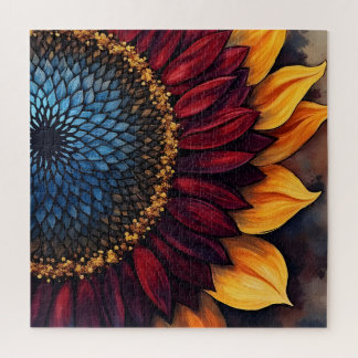 Abstract Vibrant Sunflower and Sunflower Seeds Puzzle