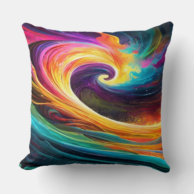 Abstract Vibrant Wave Throw Pillow Kissen (Vorderseite)