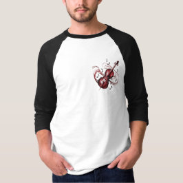 Abstract violin 3/4 sleeve basic raglan T-Shirt