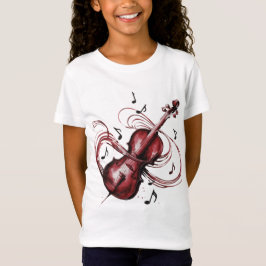 Abstract Violin Girls' Jersey  T-Shirt