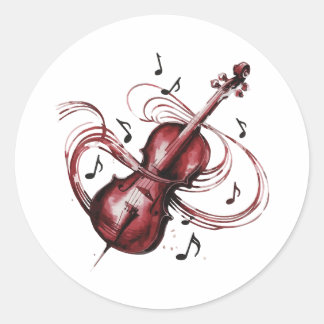 abstract violin runder aufkleber