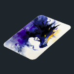 Abstract Watercolor Black Horse Portrait Magnet<br><div class="desc">Mystic abstract watercolor portrait of a powerful black horse,  flowing in deep shades of purple with luminous golden accents.</div>