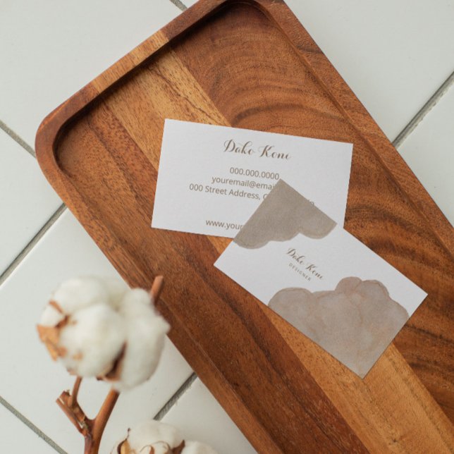 Abstract Watercolor Business Card in Pearl Visitenkarte (Von Creator hochgeladen)