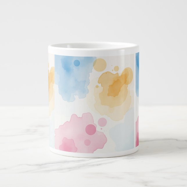Abstract Watercolor Drippy Pastel Aesthetic Mug Jumbo-Tasse (Vorderseite)