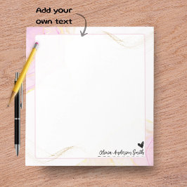 Abstract Watercolor Heart Name Notepad, Cute Gift Notizblock